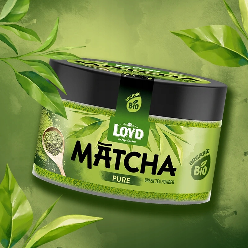 HerbataLOYDMatchaPure40gKodproducentaLoydMatchaBIO40g belsilt Japoniška matcha arbata Loyd 40 g žalioji arbata matcha
