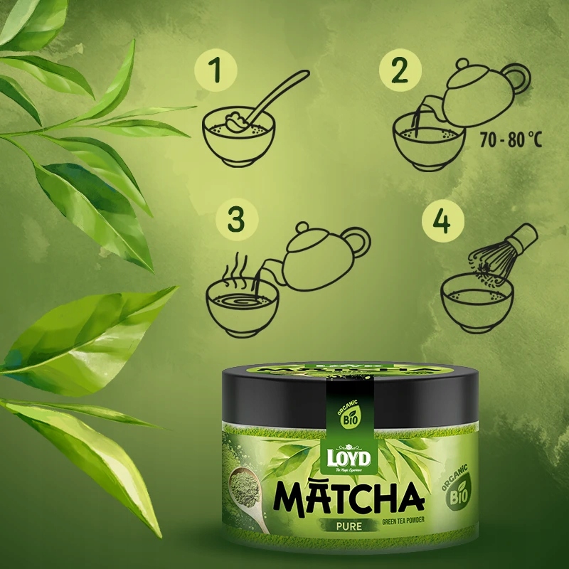 HerbataLOYDMatchaPure40gMarkaLoyd belsilt Japoniška matcha arbata Loyd 40 g žalioji arbata matcha