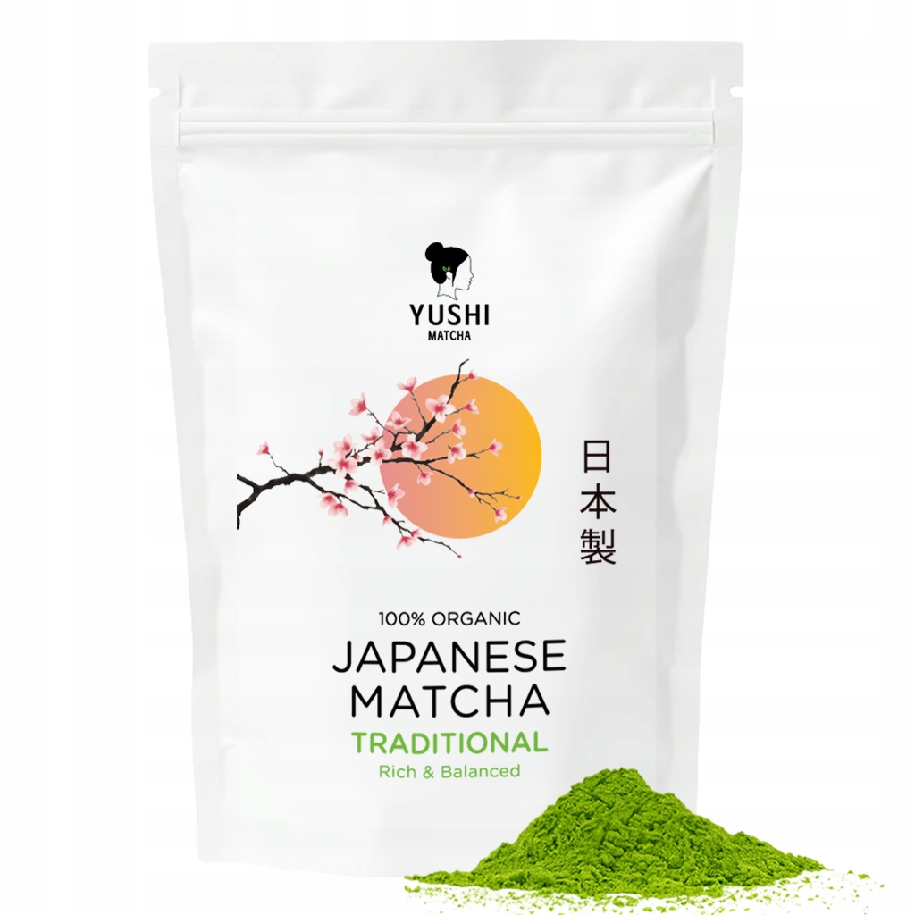 HerbataMatchaJaponskaZielonaTradycyjna100gdoLatteYushiMatcha belsilt