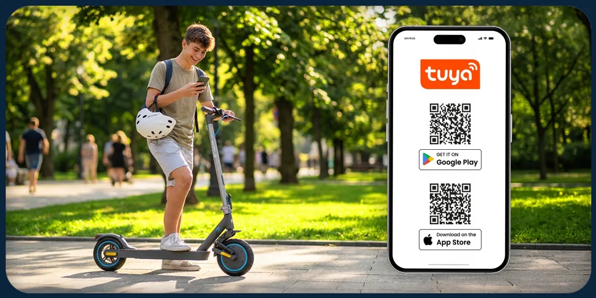 HulajnogaelektrycznaMotusScooty10Elite350WaplikacjaTuyabluetoothPredkoscmaksymalna20kmh belsilt Elektrinis paspirtukas Motus Scooty 10 Elite 350 W programėle Tuya Bluetooth 350W versija 2