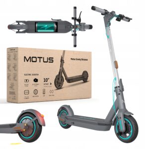Elektrinis paspirtukas Motus Scooty Distance galia 350 W 20 kmh nuvažiuojamas atstumas 65 km