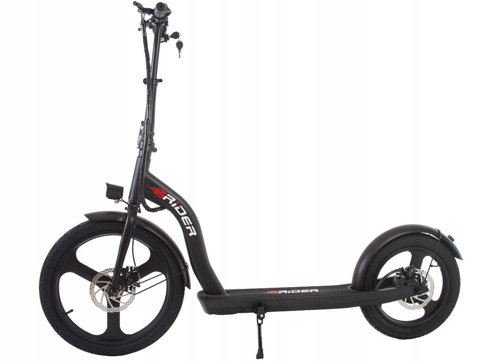 HulajnogaelektrycznaRIDERMonster45km350W10CzarnyCechydodatkoweoswietlenie belsilt Elektrinis paspirtukas RIDER Monster 45 km 350 W 10 juodas