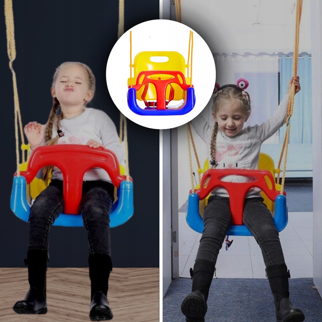 HustawkadlaDzieciOgrodowa3w1MocnadoDomuOgroduDomowanaLinach30kgBohaterBajkabrak belsilt Sodo sūpynės vaikams 3 viename iki 30 kg namams ir sodui