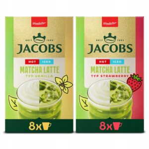 Jacobs Matcha latte braškių ir vanilinis gėrimas 2 x 8 vnt