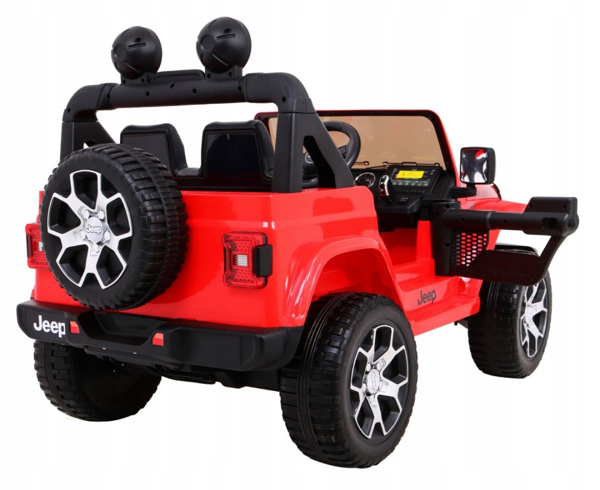 JeepWranglerRubiconnaakumulatordladzieciCzerwonyPilotRadioMP3Szerokoscpojazdu70cm belsilt Jeep Wrangler Rubicon elektrinis automobilis vaikams Czerwony