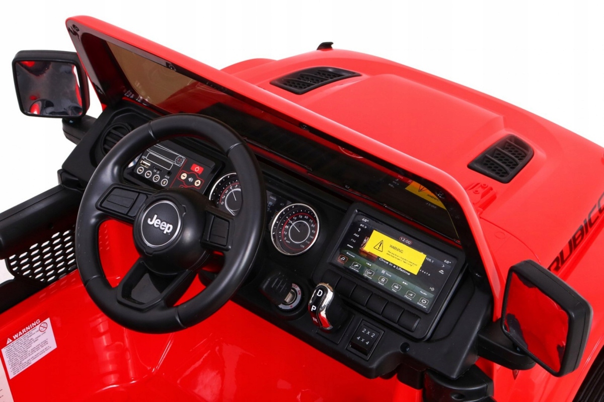 JeepWranglerRubiconnaakumulatordladzieciCzerwonyPilotRadioMP3Wagaproduktuzopakowaniemjednostkowym0027kg belsilt Jeep Wrangler Rubicon elektrinis automobilis vaikams Czerwony