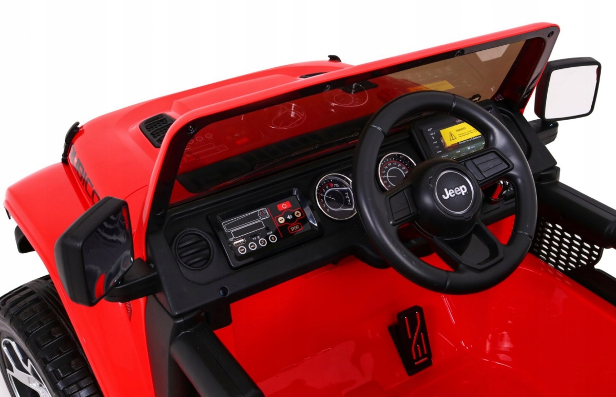 JeepWranglerRubiconnaakumulatordladzieciCzerwonyPilotRadioMP3Wiekdziecka3lata belsilt Jeep Wrangler Rubicon elektrinis automobilis vaikams Czerwony