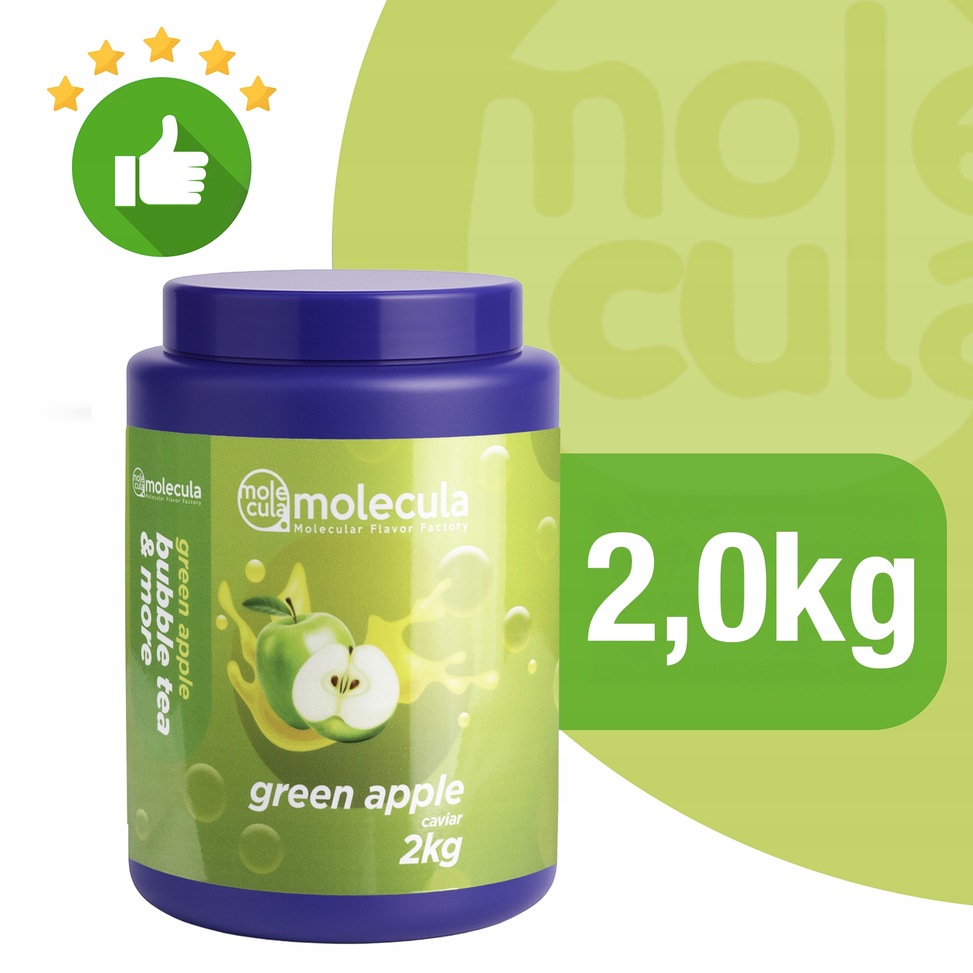 KULKIdoBUBBLETEAMOLEKULARNYKAWIORMoleculaJABLKO2kgOpakowaniewiaderko belsilt Sprogstantys perlai Bubble Tea obuolių skonio Molecula 2 kg