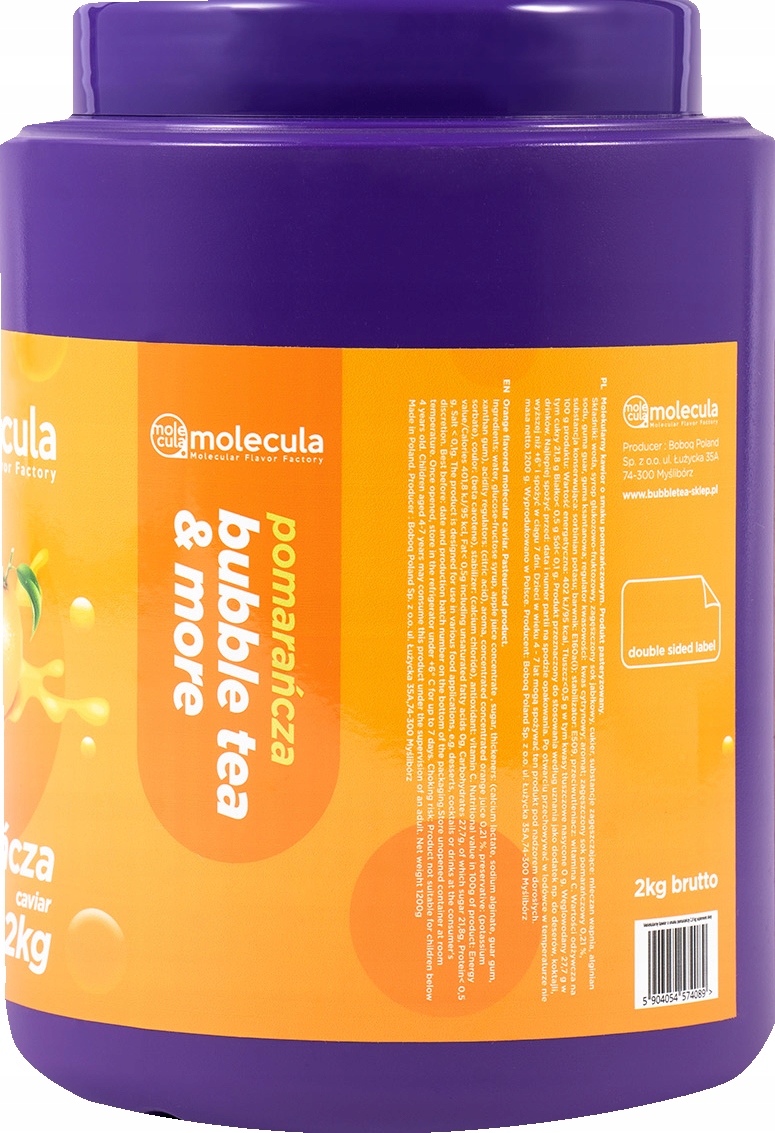 KULKIdoBUBBLETEAMOLEKULARNYKAWIORMoleculaPOMARANCZA2kgWaga2kg belsilt Sprogstantys perlai Bubble Tea apelsinų skonio 2 kg Molecula