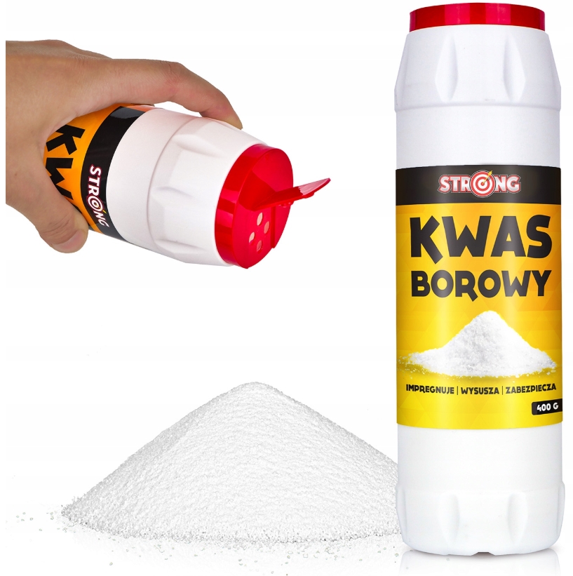 KWASBOROWYnaPRUSAKIRYBIKIPLUSKWYPCHLY400g belsilt Boro rūgšties milteliai nuo prūsokų sidabrinių žuvelių blakių ir blusų 400 g