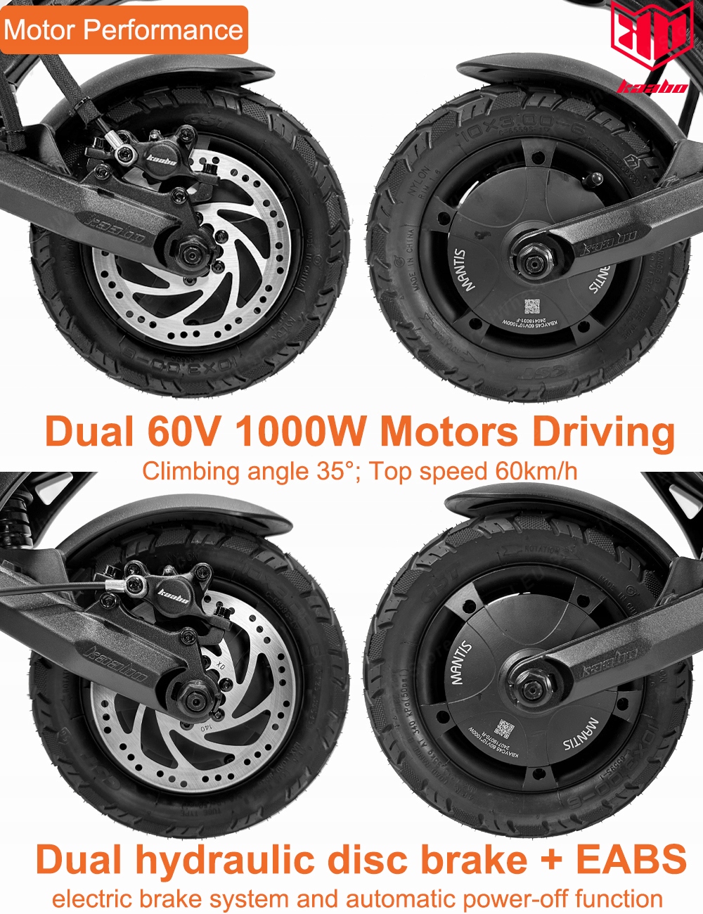 KaaboMantis10Plus60V182AhWyswietlaczcentralnyNFCZawierabaterietak belsilt Kaabo Mantis 10 Plus 60 V 182 Ah centrinis ekranas NFC