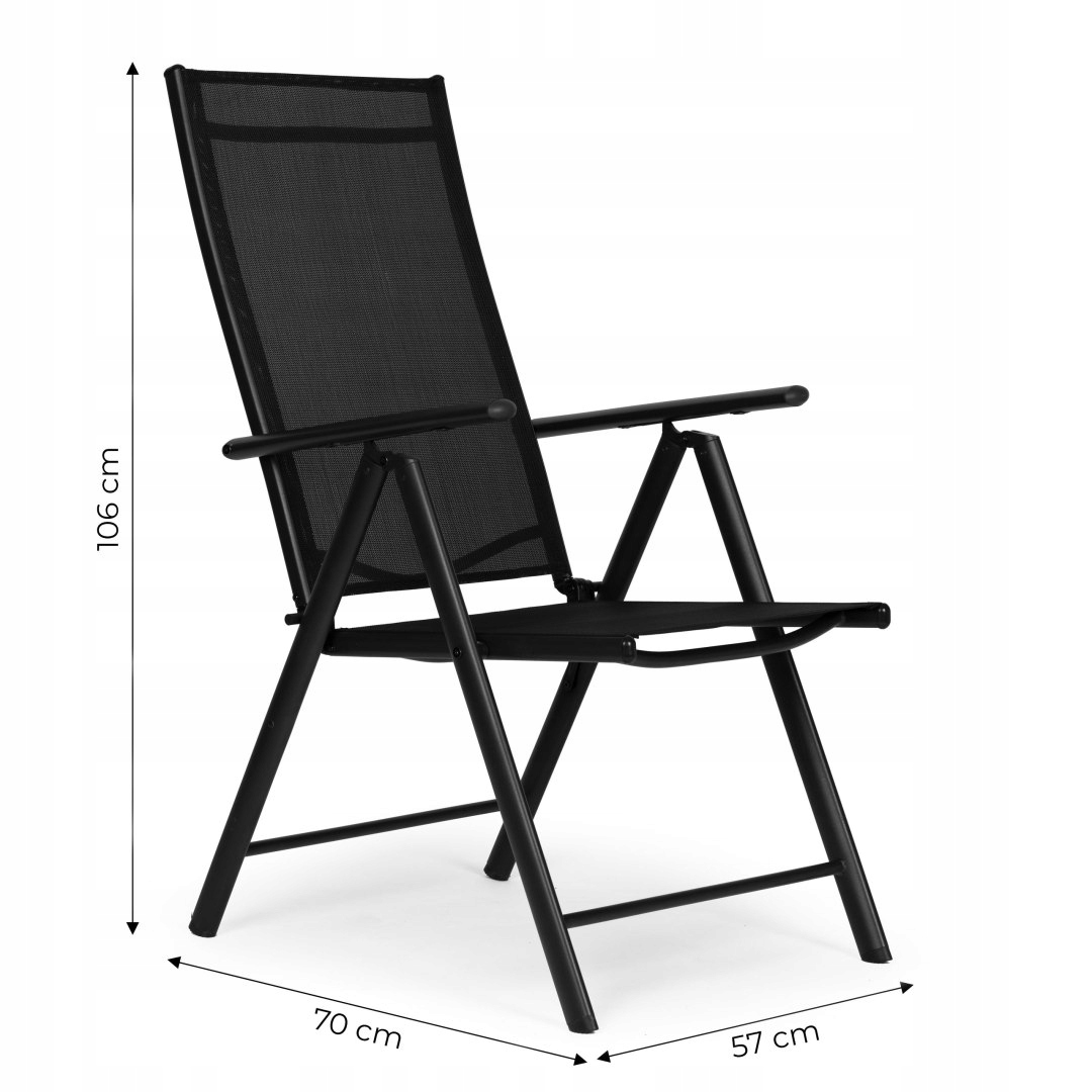 KrzesloOgrodoweSkladaneStaloweZRegulacjaOparciaCzarneMultigardenGlebokoscmebla70cm belsilt