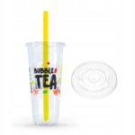 KubkidoBubbleTea700mlwieczkooplataproduktowa belsilt Bubble Tea puodeliai su dangteliais 700 ml patogiam gėrimų pateikimui
