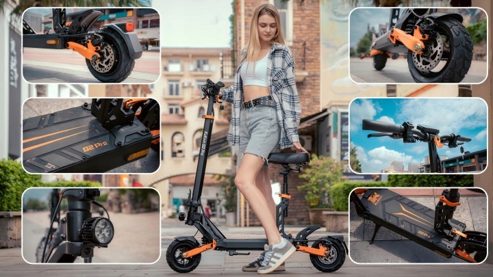 KukirinG2ProABESkladanyskuterelektryczny500W20KMH156Ah65kmEUHamulecelektronicznytarczowymechaniczny belsilt Kukirin G2 Pro ABE sulankstomas Elektrinis paspirtukas 500 W 20 kmh 156 Ah 65 km EU