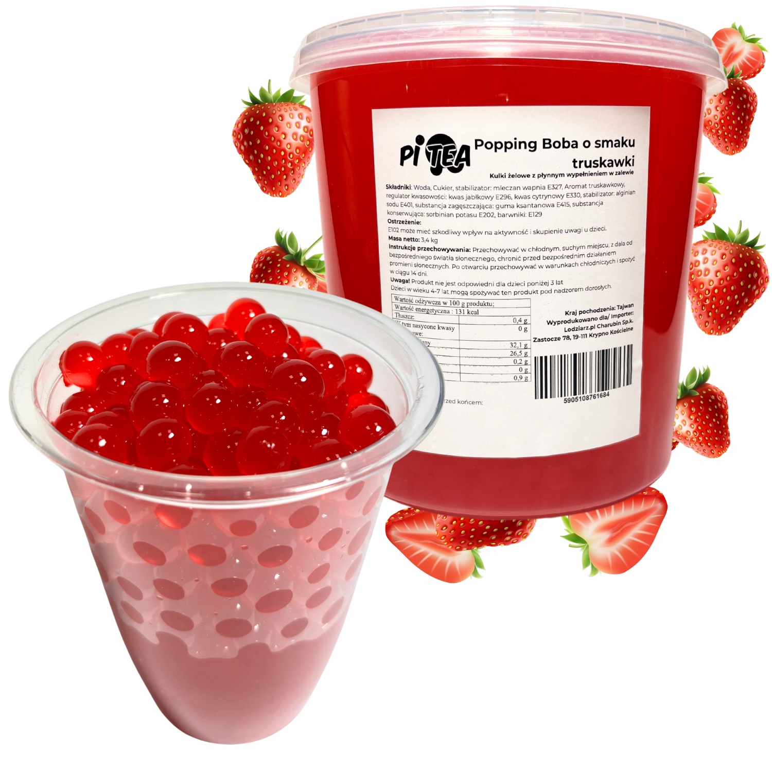 KulkidoBubbleTeaPoppingBobaDuzeTruskawka34kgTRUSKAWKOWY belsilt Sprogstantys perlai Bubble Tea braškių skonio 34 kg internetu