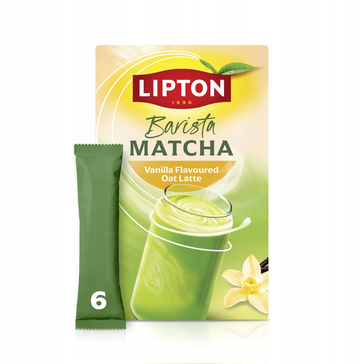 LIPTONBaristaMatchaVANILLAOATLATTEherbatazielonawproszku6szt belsilt Lipton Matcha latte gėrimas vanilinis 6 vnt