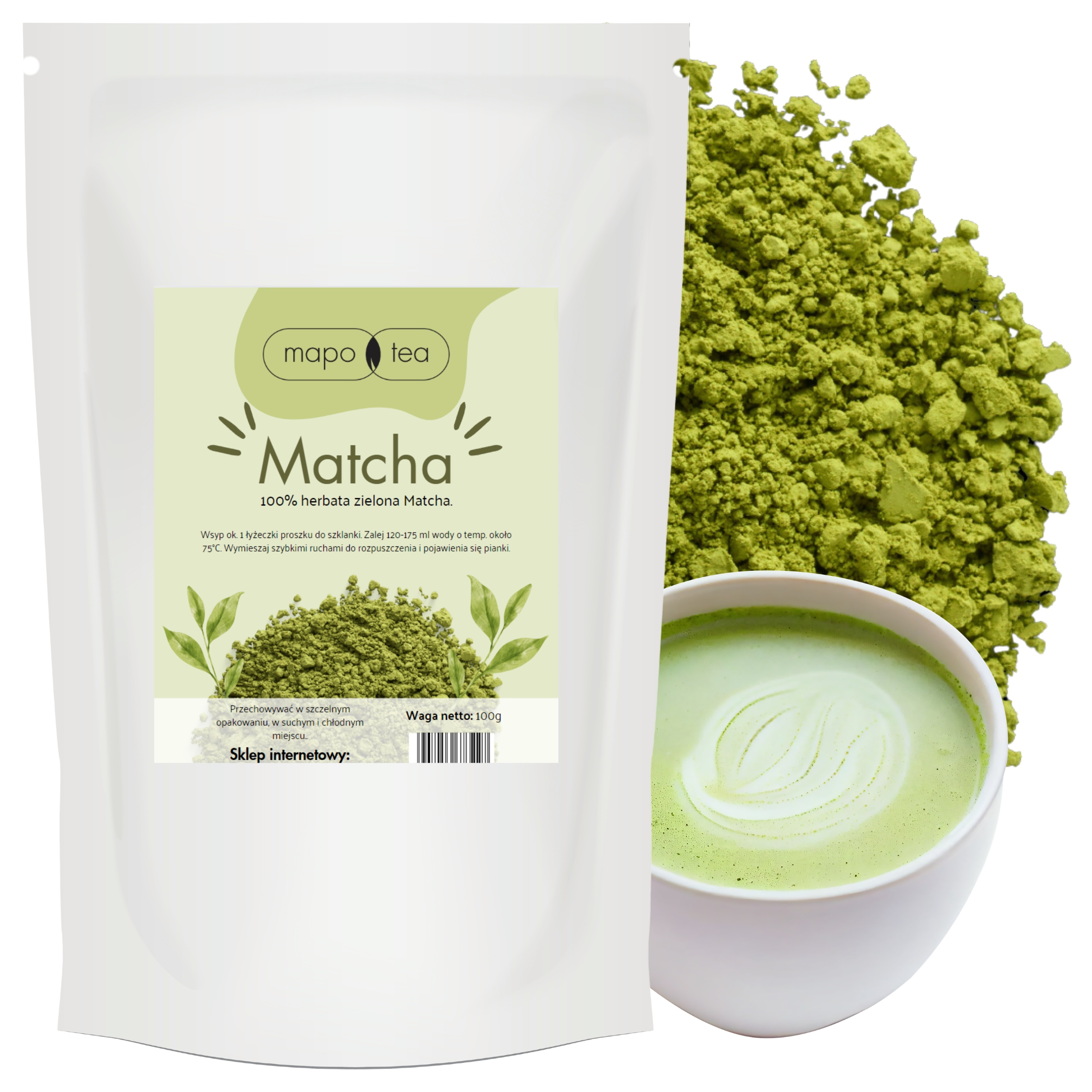 MATCHAHerbataZielonawProszkuHerbataMatchaChinskaCodzienna100g belsilt