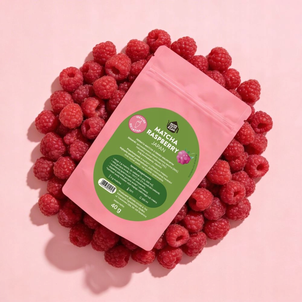 MATCHARASPBERRYJAPANcodziennaosmakumalinowym40gOpakowanie40gStanopakowaniaoryginalne belsilt Japoniška matcha arbata kasdienė 40 g žalioji arbata matcha