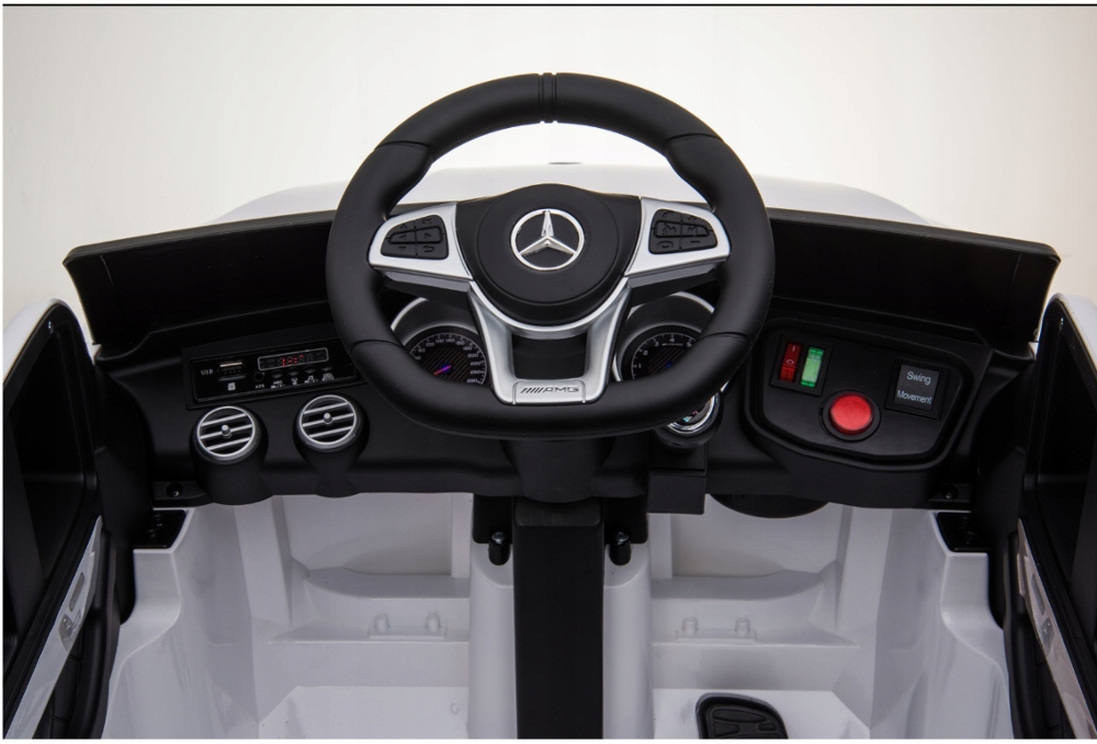 MERCEDESBENZGLC63SAUTONAAKUMULATORSKORAPILOT4x4MIEKKIEKOLAEVAWiekdziecka2lata belsilt Mercedes Benz GLC 63S elektrinis automobilis vaikams 4X4