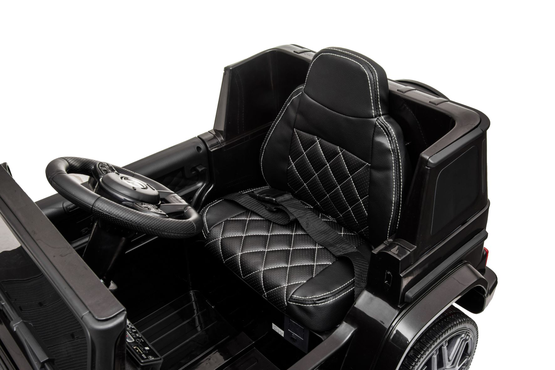 Mercedes G63 AMG eko odos sėdynė, EVA ratai, elektrinis automobilis vaikams 12 V 9 Ah 4X4