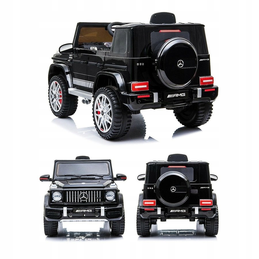 MERCEDESG63AUTONAAKUMULATORSKORAPILOT12V7AhSAMOCHOD4SILNIKI4x4Kolorczarny belsilt Mercedes G63 elektrinis automobilis vaikams eko odos sėdynė nuotolinio valdymo pultas 12 V 7 Ah automobilis 4 varikliai 4X4 45 W variantas 2