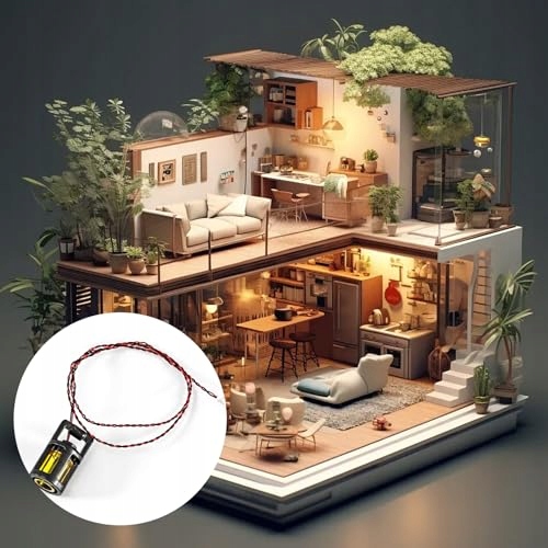 Miniatiūrinis lėlių namelis DIY rinkinys su LED apšvietimu