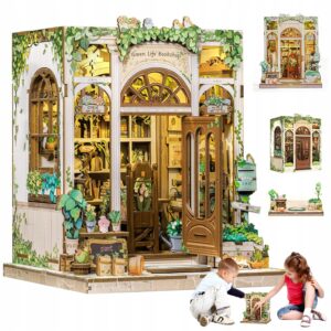 Book nook miniatiūrinis namelis miniatiūrinis knygų kampelis medinis DIY rinkinys