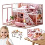 Book Nook miegamasis miniatiūrų namelio DIY rinkinys su LED