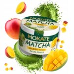 MOKATEMATCHAMANGO40gTradycyjnaZielonaHerbatawProszkuPremium belsilt Mokate Matcha latte gėrimas mangų 40 g