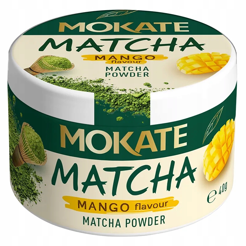 MOKATEMATCHAMANGO40gTradycyjnaZielonaHerbatawProszkuPremiumStanopakowaniaoryginalne belsilt Mokate Matcha latte gėrimas mangų 40 g