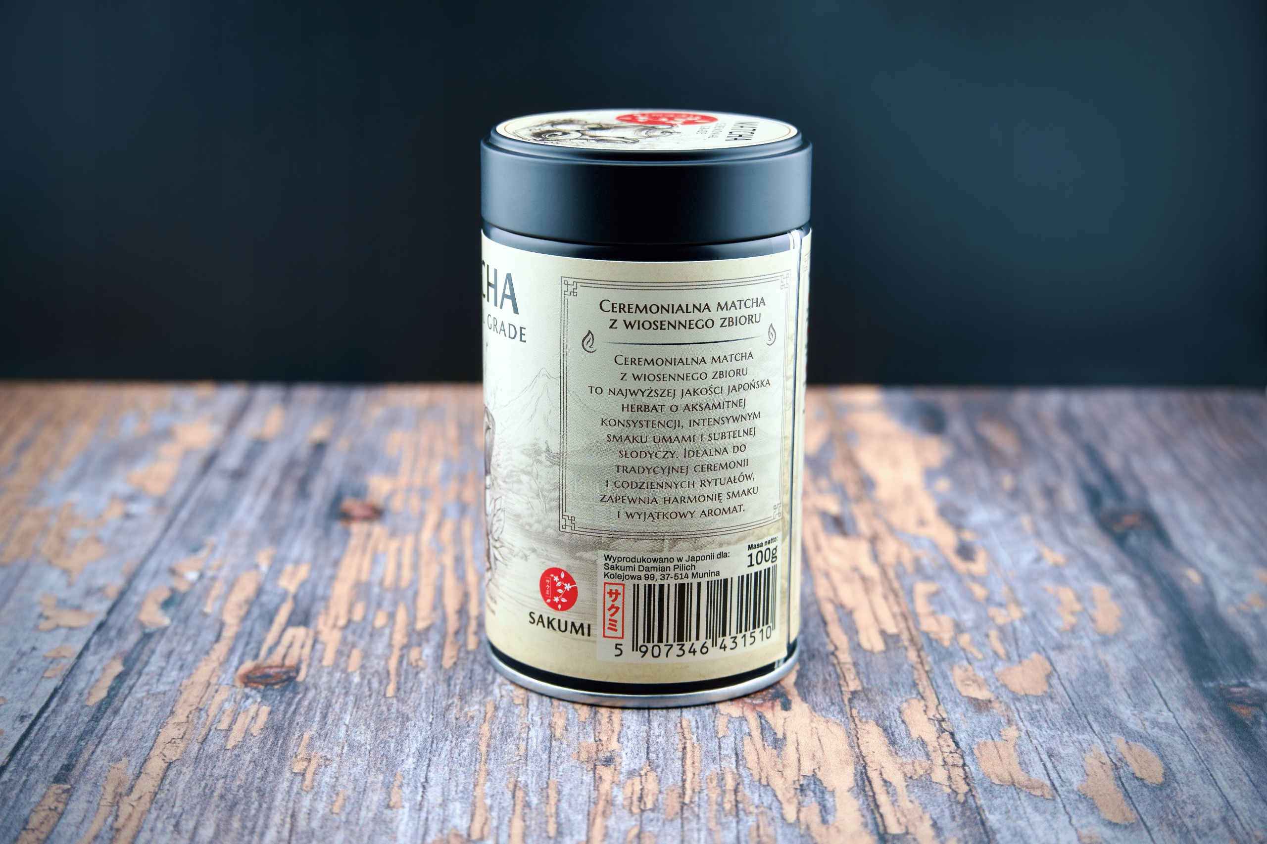 MatchaCeremonialnaJaponskaZielonaHerbata100SAKUMI100gPierwszyZbiorKrajpochodzeniaJaponia belsilt Japoniška ceremoninė matcha arbata 100 g namų ritualui