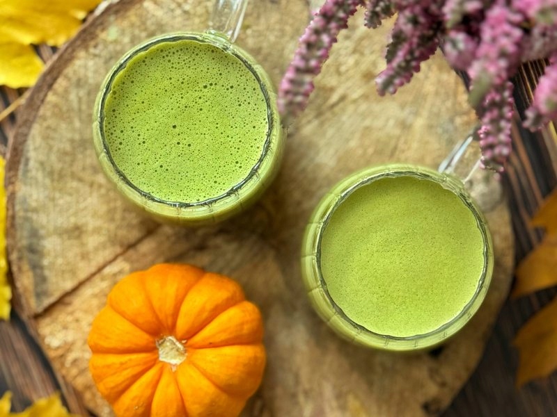 MatchaJaponskaLatteShakePumpkinSpiceBezDodatkuCukruPremium390gNazwahandlowaMatchaJaponskaLatteShake belsilt Matcha latte gėrimas be pridėtinio cukraus 390 g