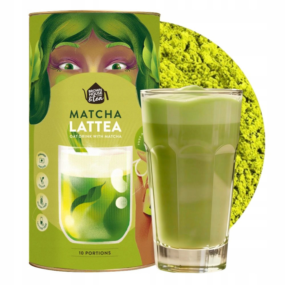 MatchaLatteaowsianematchalatteinstantPuszka240g belsilt Matcha latte gėrimas 240 g greitas ir skanus pasirinkimas