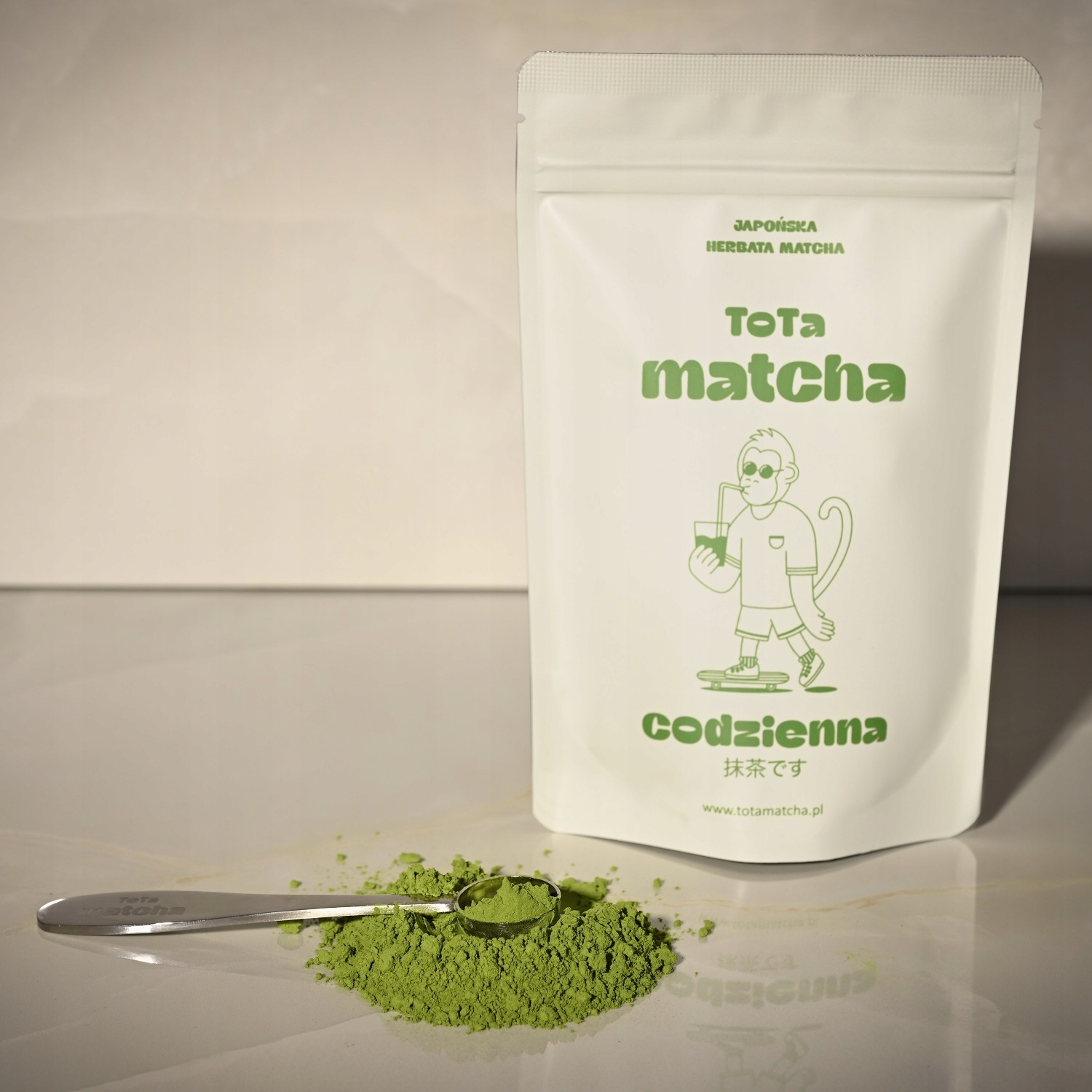 Matchacodzienna50gsproszkowanazielonaherbataNaturalnaEnergiaToTaStanopakowaniaoryginalne belsilt Japoniška matcha arbata kasdienė ToTa 50 g