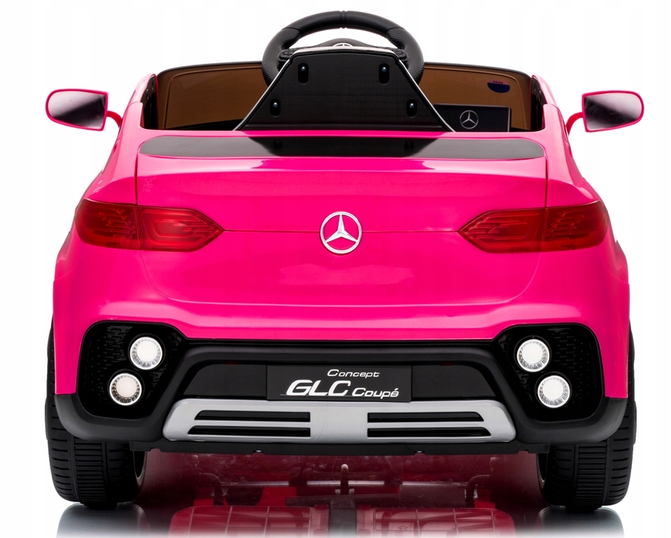 MercedesGLCCoupe4x4AutonaakumulatorEVASKORAAkumulatorlitowojonowyWiekdziecka12m belsilt Mercedes Glc Coupe4x4 elektrinis automobilis vaikams EVA eko odos sėdynė ličio jonų akumuliatorius