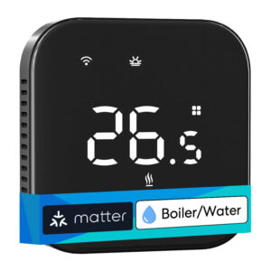 Meross MTS215BMA B Termostat Wi Fi Matter juodas Ogrzewanie Wodne HomeKit