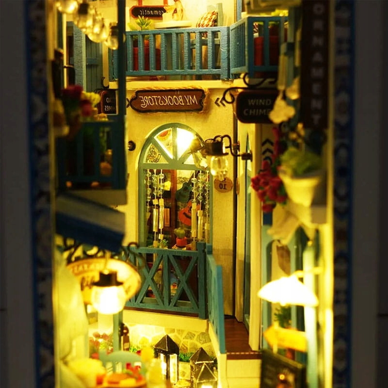 MiniaturowyDomekBookNookMorskaBryzaZestawKreatywnyWakcjeMorzeLEDKolorwielokolorowy belsilt