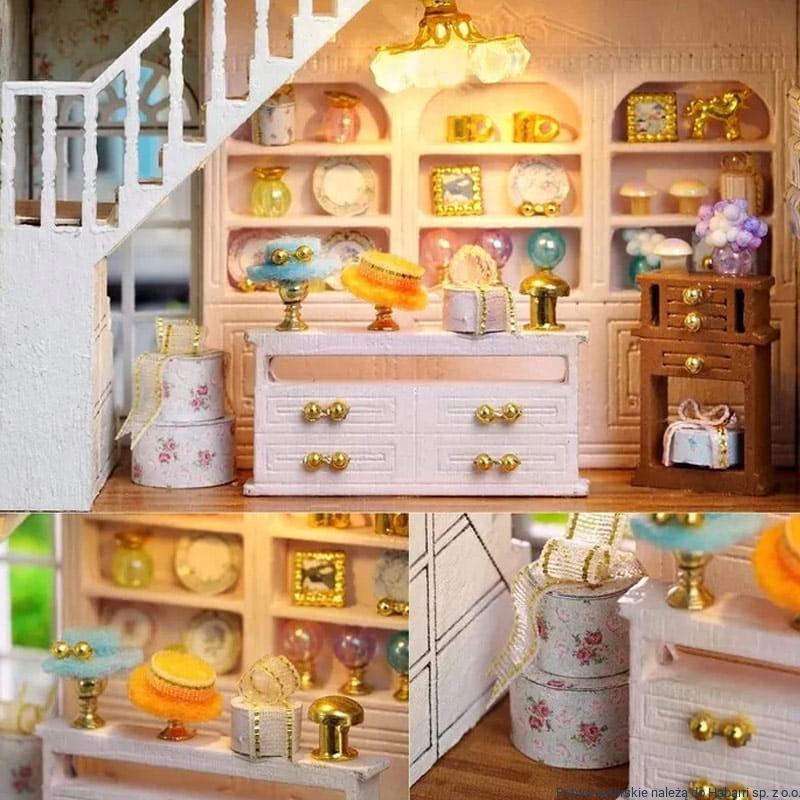 MiniaturowyDomekPrezentMarzenSklepzPrezentamiUbraniaBizuteriaMinimalnywiekdziecka7 belsilt Book Nook miniatiūrų pasaulis DIY rinkinys Habarri 124