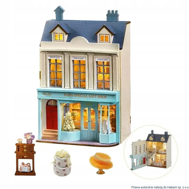 MiniaturowyDomekPrezentMarzenSklepzPrezentamiUbraniaBizuteriaWiekdziecka8lat belsilt Book Nook miniatiūrų pasaulis DIY rinkinys Habarri 124