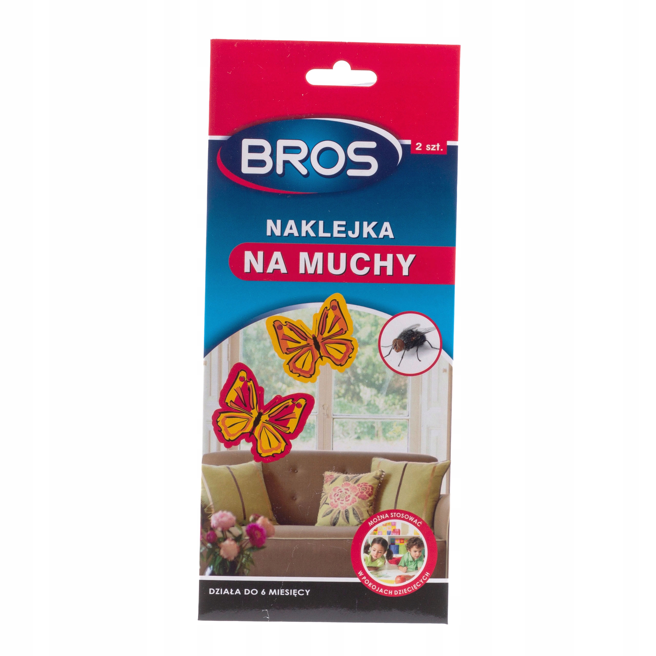 NaklejkanaMuchyInneOwadyLatajaceBros2sztProducentBros belsilt BROS lipni lango gaudyklė musėms ir muselėms 2 vnt