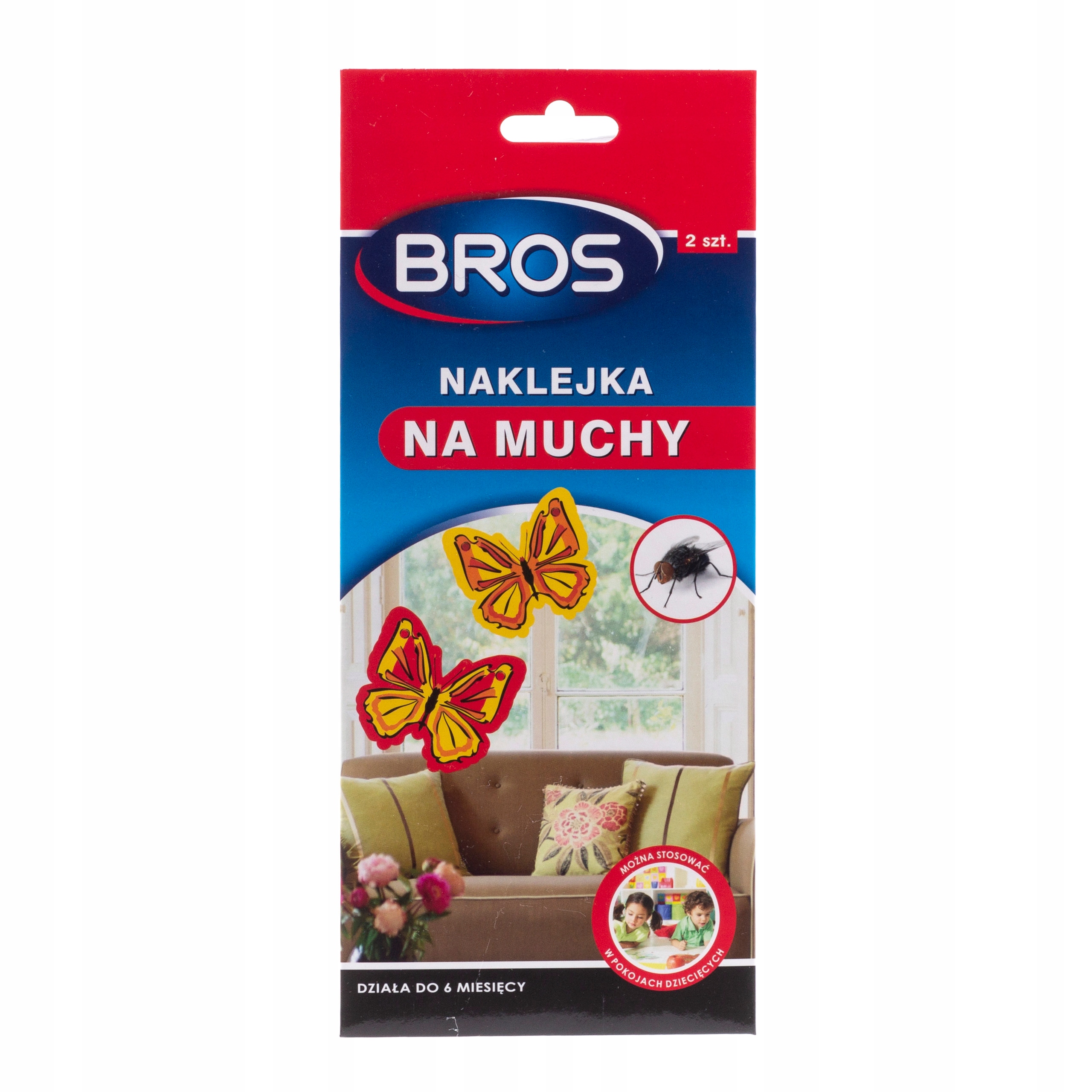 NaklejkanaMuchyInneOwadyLatajaceBros2szt belsilt BROS lipni lango gaudyklė musėms ir muselėms 2 vnt