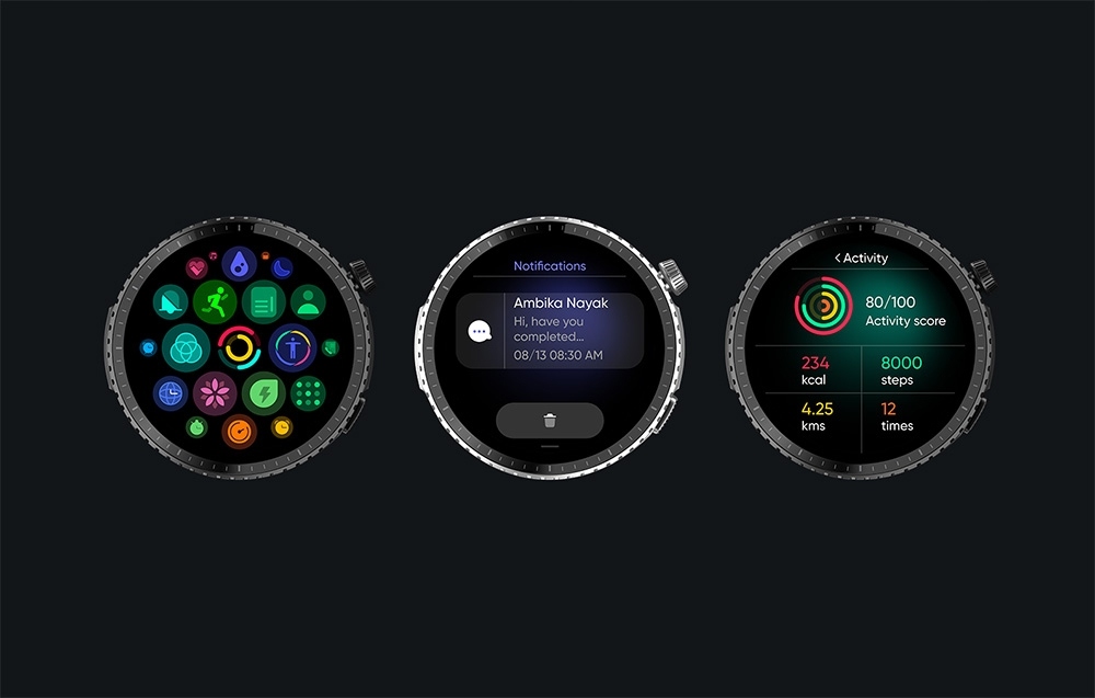 NoiseOriginSmartwatchPomiarTetnaMonitorSnu3ATMBluetooth53CzarnyModelinny belsilt Noise Origin išmanusis laikrodis pulso matavimas miego stebėjimas 3 ATM Bluetooth 53 juodas