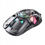 ONIKUMA DM02 žaidimų pelė RGB 12800 DPI Bluetooth USB-C 1000 Hz lengva pilka
