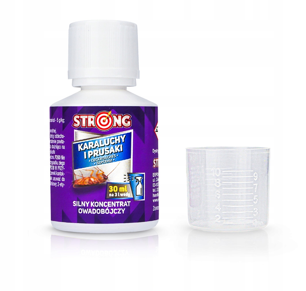 OPRYSKNAKARALUCHYIPRUSAKISILNYPREPARATWKONCENTRACIESTRONG30MLProducentStrong belsilt Strong koncentratas nuo tarakonų ir prūsokų purškimui 30 ml