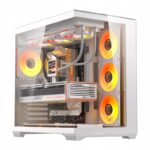 Kompiuterio korpusas darkFlash C280 balta ATX stiklas 7xWentyl