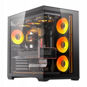 Kompiuterio korpusas darkFlash C280 juoda ATX stiklas 7 ventiliatorių