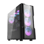 Kompiuterio korpusas darkFlash DK431 Glass Midi Tower USB 4 ventiliatoriai