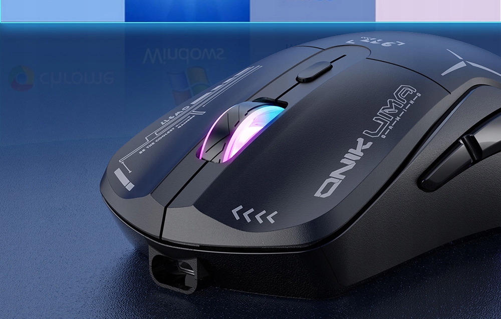 OnikumaCW917BezprzewodowaMyszGamingowaOptycznaPodsweitlenieRGBInterfejsUSBRadio24GHz belsilt ONIKUMA CW917 belaidė optinė RGB žaidimų pelė