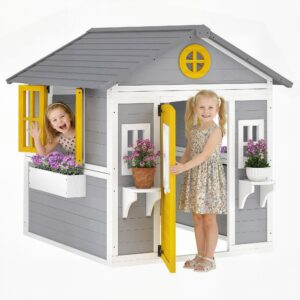 Medinis vaikų žaidimų namelis laukui Outsunny 99 cm