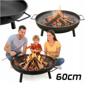 Sodo laužavietė 60 cm plieninė su grotelėmis 60 cm modelis 66